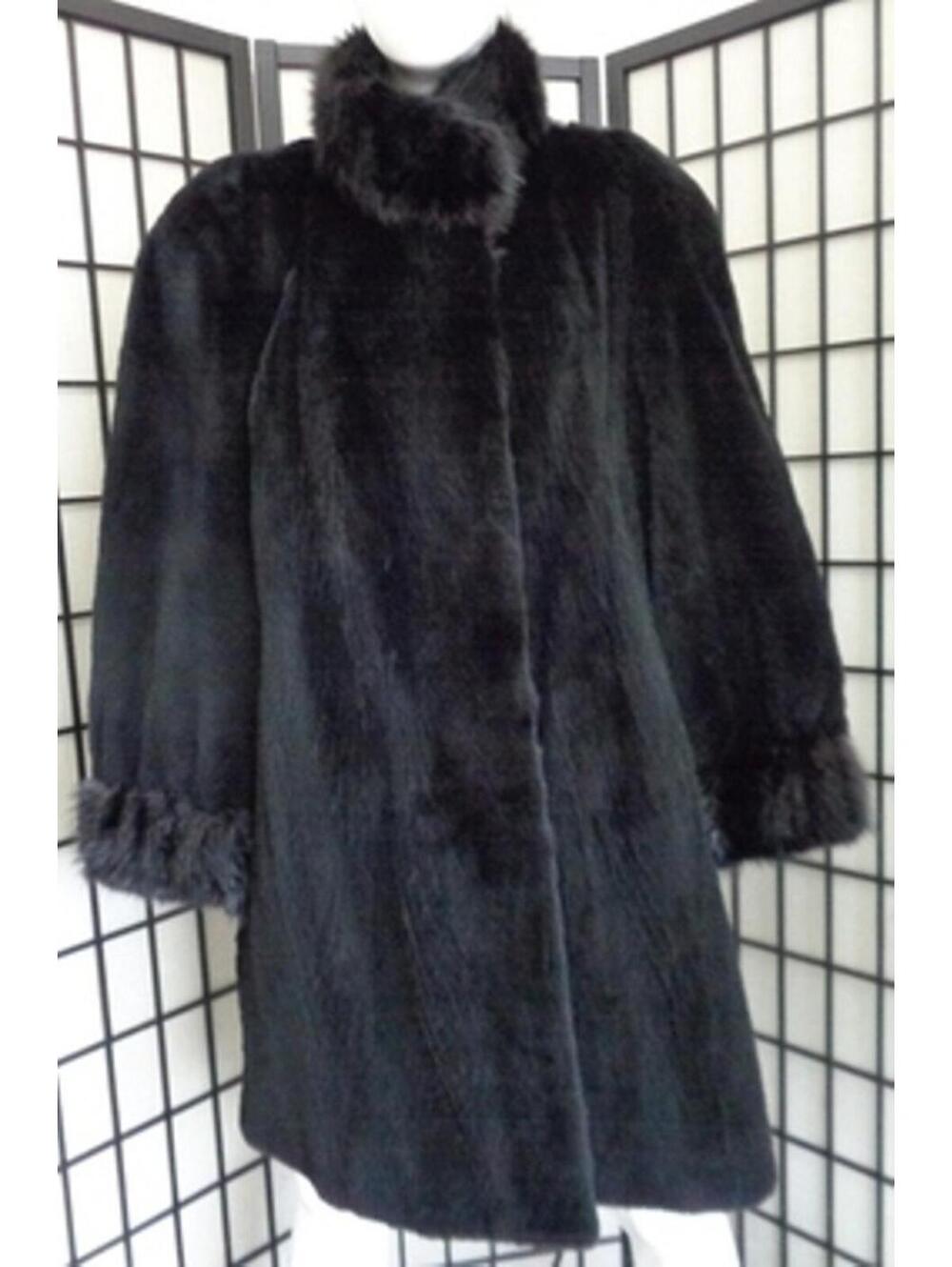 EXCELLENT CANADIAN RACCOON FUR COAT JACKET WOMEN WOMAN SZ 10-12 MEDIUM